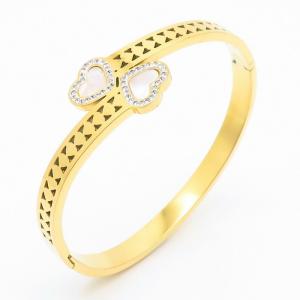 Stainless Steel Stone Bangle - KB169182-SP