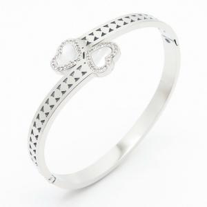 Stainless Steel Stone Bangle - KB169183-SP
