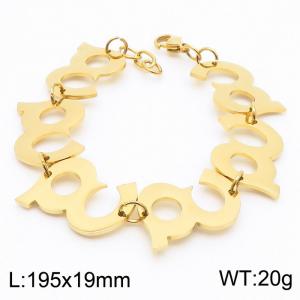 Exaggerated titanium steel 18K geometric women's bracelet - KB169301-HG