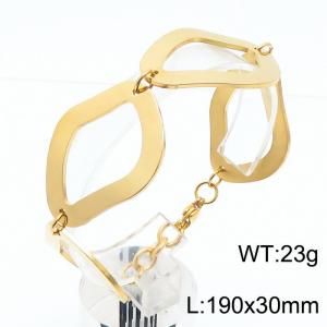 Vintage Titanium Steel Geometric Lip Women's Gold Bracelet - KB169302-HG
