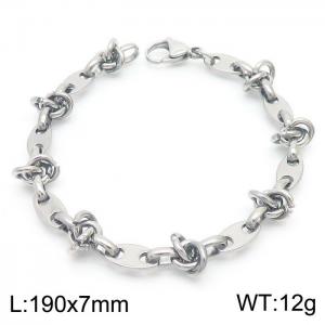19cm Silver Color Stainless Steel Pig Nose Link Chain Bracelets - KB169531-Z