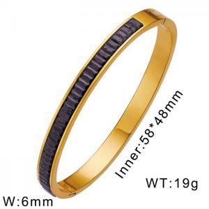 Simple 6mm stainless steel inlaid zircon women's bracelet - KB169563-WGFF