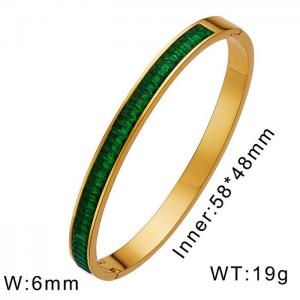 Simple 6mm stainless steel inlaid zircon women's bracelet - KB169564-WGFF