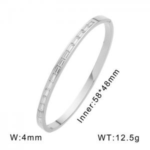 Simple 4mm stainless steel inlaid zircon women's bracelet - KB169568-WGFF