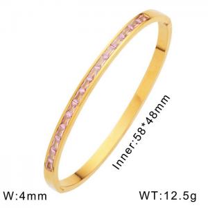 Simple 4mm stainless steel inlaid zircon women's bracelet - KB169569-WGFF