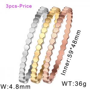 Simple hexagonal stainless steel women's bracelet combination - KB169578-WGFF