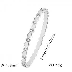 Light Luxury Style Zircon Inlaid Stainless Steel Women's Bracelet - KB169579-WGFF