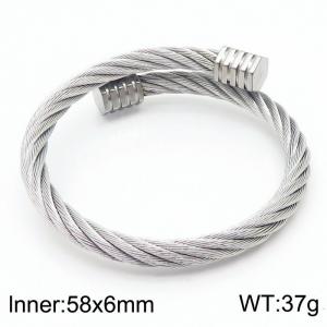 Fashion simple stainless steel wire Wiya wire open bracelet - KB169708-XY