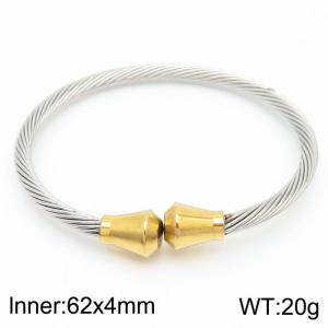 Fashion simple stainless steel wire Wiya wire open bracelet - KB169710-XY