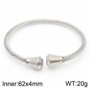 Fashion simple stainless steel wire Wiya wire open bracelet - KB169711-XY
