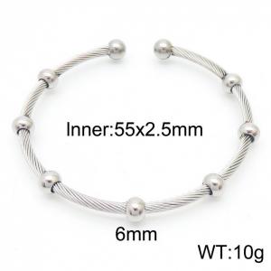 Titanium steel Adjustable wire braided round bead Gold bracelet for ladies - KB169717-XY