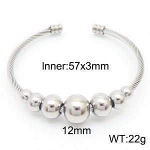 Titanium steel Adjustable wire braided round bead Gold bracelet for ladies - KB169721-XY
