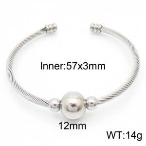 Titanium steel Adjustable wire braided round bead Gold bracelet for ladies - KB169723-XY