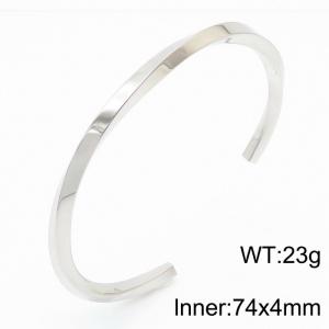 Stainless steel simple and fashionable C-shaped adjustable opening charm silver bracelet - KB170017-K