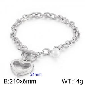 European and American fashion ins personality OT buckle heart titanium steel bracelet female - KB170023-Z