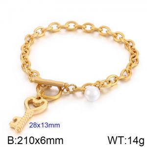 European and American fashion ins personality OT button key pendant titanium steel bracelet female - KB170025-Z