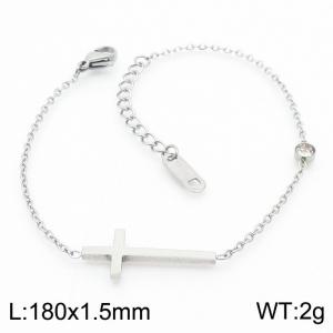 Simple Stainless Steel Cross Women's Bracelet - KB170249-RY