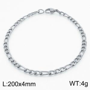 Stainless steel 200x4mm3：1 chain lobster clasp simple and fashionable silver bracelet - KB170357-Z