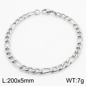 Stainless steel 200x5mm3：1 chain lobster clasp simple and fashionable silver bracelet - KB170362-Z