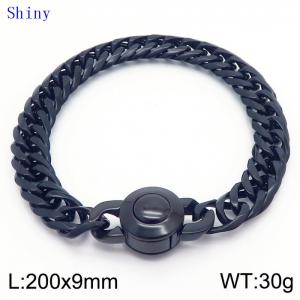 9mm Retro Men's Personalized Polished Whip Chain Bracelet - KB171092-Z