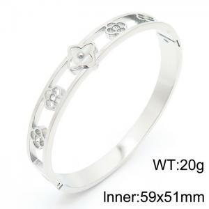 Japanese hollowed out flower steel stainless steel bracelet - KB179786-SP