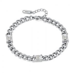 Minimalist ins wind zircon steel color titanium steel bracelet - KB179818-WGTY