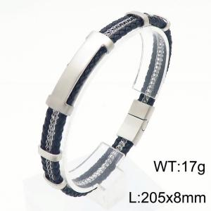 Personalized Men's Genuine Leather Bracelet Punk Woven Multi layer Leather Rope Bracelet - KB179919-JR