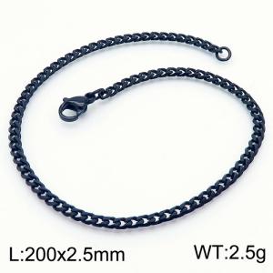 Simple and personalized 200 × 2.5mm stainless steel multi face grinding chain charm black bracelet - KB180259-Z