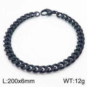 200x6mm stainless steel Cuban bracelet for men and women - KB180271-Z
