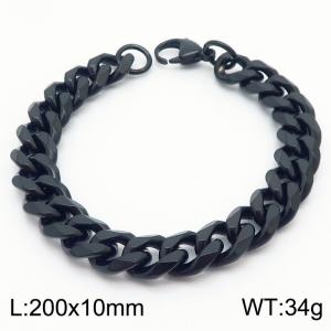 200x10mm Stainless Steel Cuban Bracelet Men's and Women's Jewelry - KB180283-Z