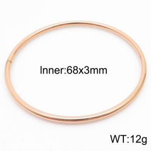 68×3mm Simple and versatile stainless steel plain ring bracelet for women - KB180405-KFC