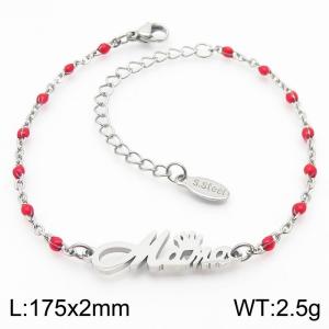 Fashionable Titanium Steel Red Bohemian Steel Bracelet - KB181204-Z