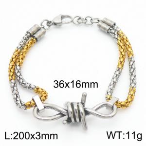 Fashionable and trendy fish scale chain stainless steel bracelet - KB181214-Z