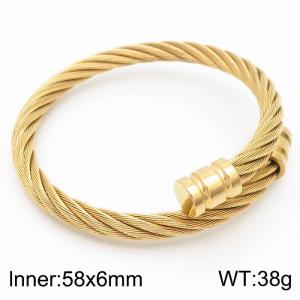 Stainless steel gold twisted bracelet - KB181311-XY