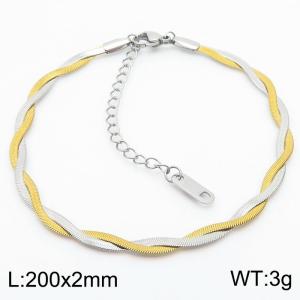 200x2mm Stainless Steel Braided Herringbone Necklace for Women - KB181319-Z