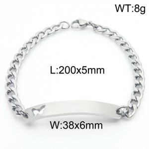 Exquisite Hollow butterfly curved brand hand-stitched NK chain stainless steel ladies bracelet - KB181361-Z