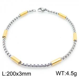 Korean version square pearl chain stainless steel bracelets for men and women - KB181370-Z