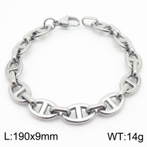 9mm stainless steel pig nose minimalist women's bracelet - KB181660-Z