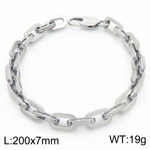 7mm stainless steel minimalist women's woven bracelet - KB181661-Z