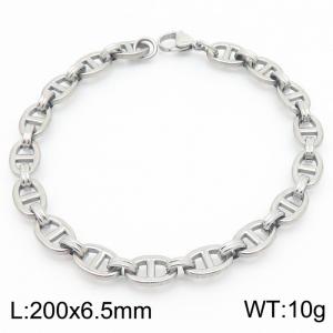 6.5mm stainless steel pig nose minimalist women's bracelet - KB181665-Z