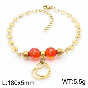 Stainless Steel Gold-plating Bracelet - KB183260-MN