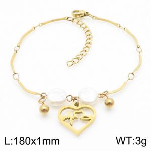 Stainless Steel Gold-plating Bracelet - KB183277-MN