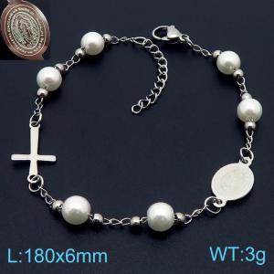 Stainless Rosary Bracelet - KB183322-YU