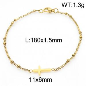 Stainless steel cross bead bracelet - KB183590-Z