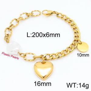 Stainless Steel Gold-plating Bracelet - KB183803-Z