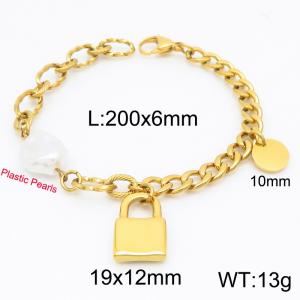Stainless Steel Gold-plating Bracelet - KB183808-Z