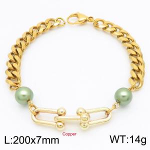 Stainless Steel Gold-plating Bracelet - KB183835-Z