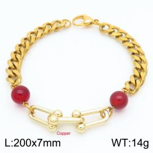 Stainless Steel Gold-plating Bracelet - KB183853-Z
