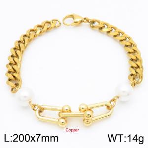 Stainless Steel Gold-plating Bracelet - KB183857-Z