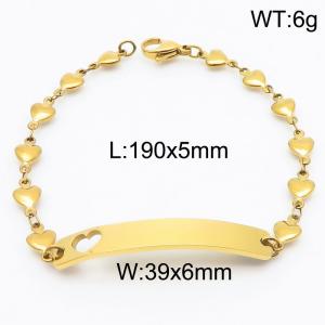 Stainless Steel Gold-plating Bracelet - KB183895-Z